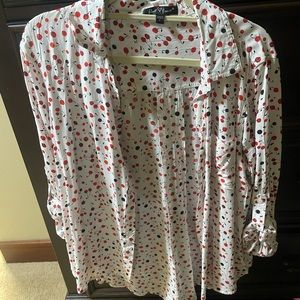 White cherry button down